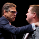 File photo of conservative commentator Erick Erickson (right), who shared the fake viral “masturbation” image, is seen with former Texas Gov. Rick Perry (left) in 2015.